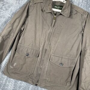 Eddie Bauer Explorer Cloth Safari Field Jacket Medium Talon Cotton Canvas Brown